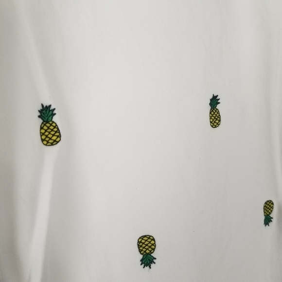Talbots Pineapple Print Girlfriend Chino White Pants Size 8P - Picture 3 of 14